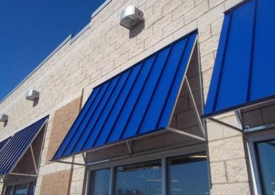 Commercial standing seam awning